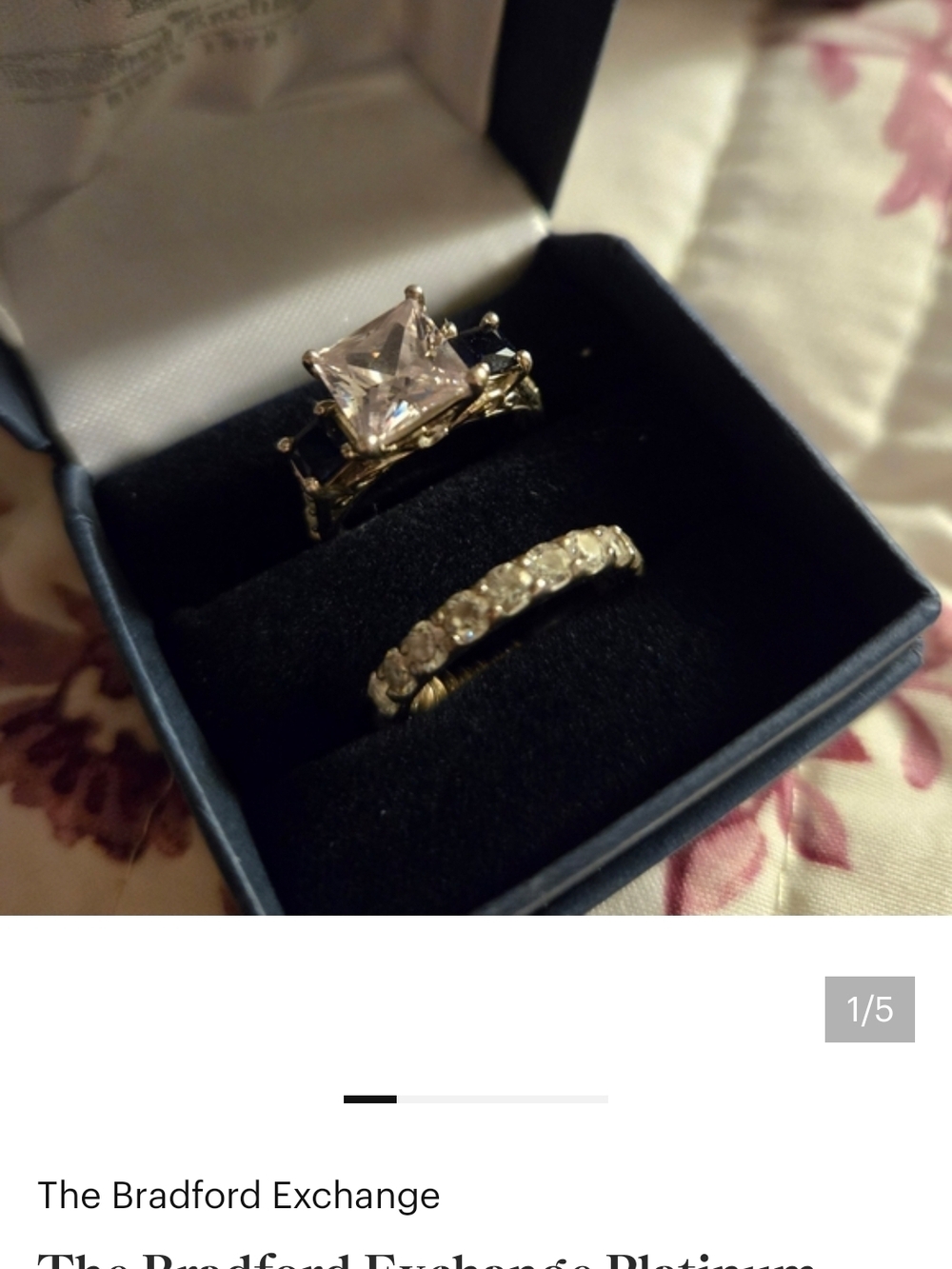 The Bradford Exchange Silver-Tone Clear Crystal Two-Ring Bridal Set